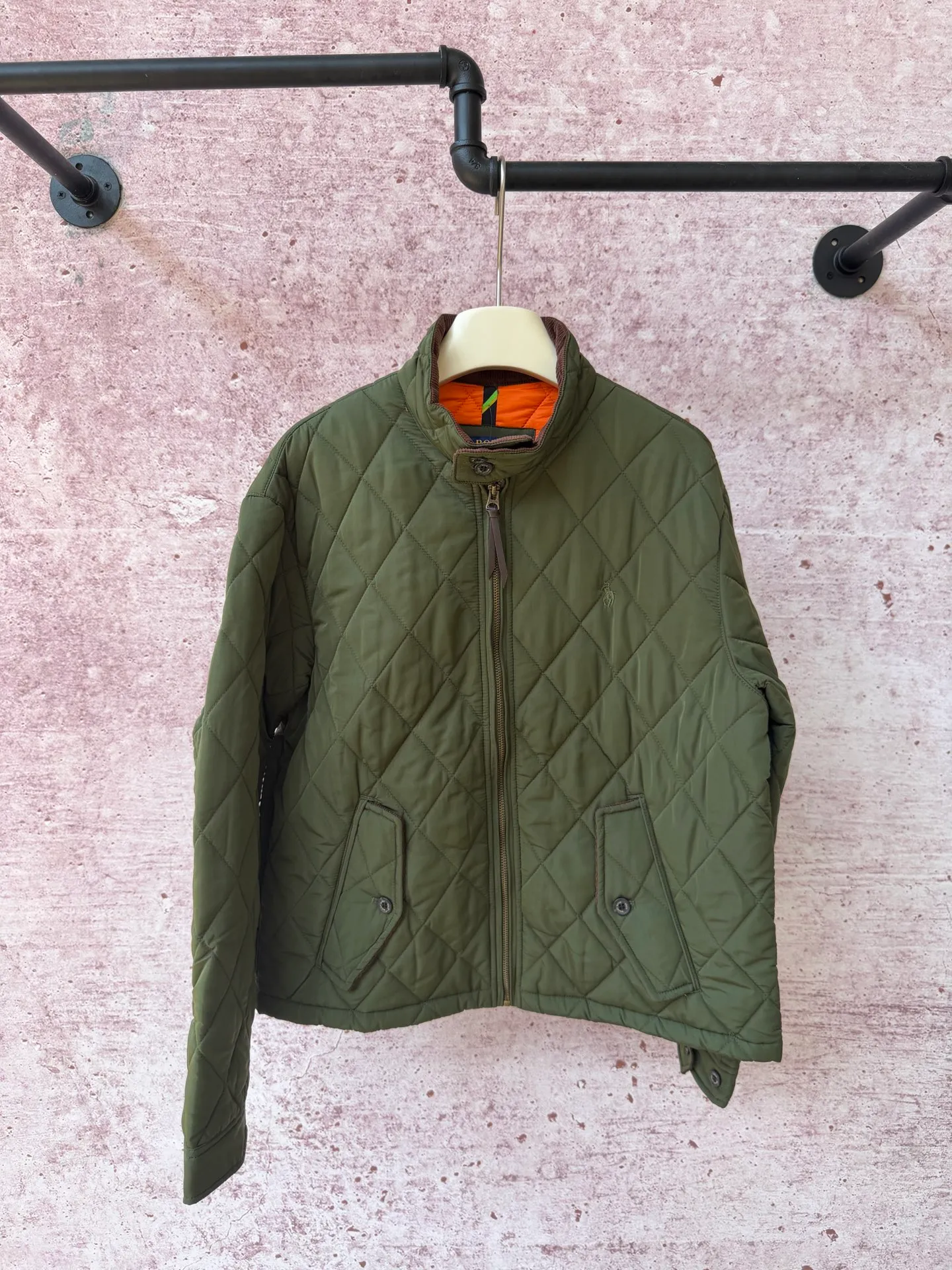 P420 Raff's new diamond-shaped plaid workwear cotton jacket, customized hardware accessories, fine workmanship inside and outside to maintain the original details, simple version, old money style, casual matching, workmanship details restored, diamond-shaped grid stitching inside and outside, fixed, first choice for autumn wear, full of details